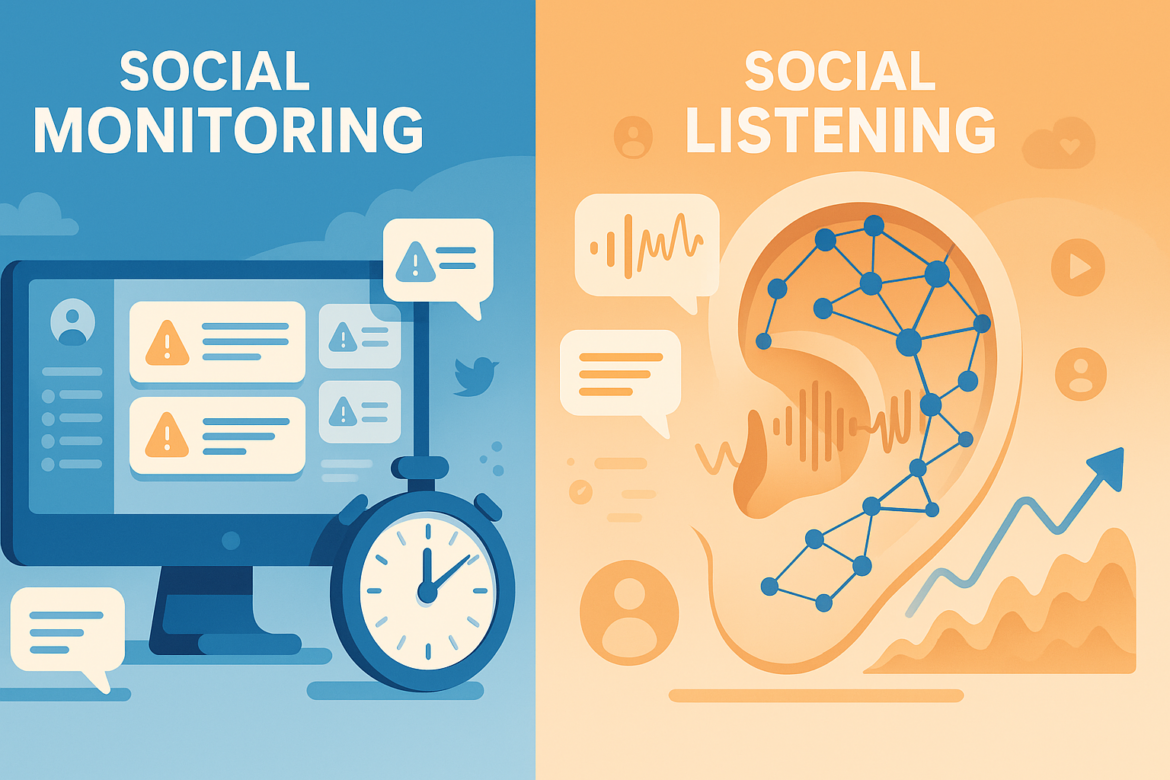 social listening e social monitoring Qual è la differenza tra social listening e social monitoring?
