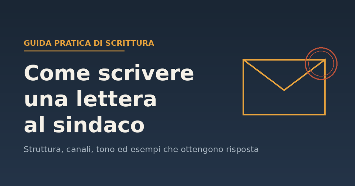 lettera al sindaco della tua città